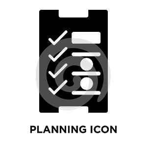 Planning iconÃÂ  vector isolated on white background, logo concept of PlanningÃÂ  sign on transparent background, black filled photo